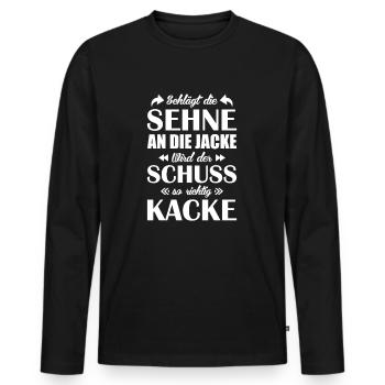 Bogenschießen Spruch - Männer Premium Bio Langarmshirt - Schwarz - Vorne - Nico (187cm)