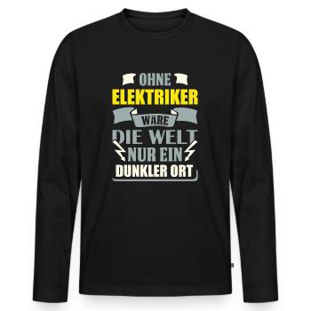 Electrician - Men's Premium Organic Long Sleeve Shirt - black - Front - Nico (187cm)