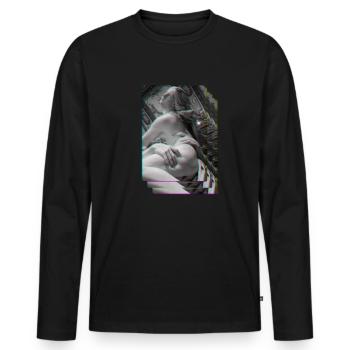 Vaporwave Synthwave - Men's Premium Organic Long Sleeve Shirt - black - Front - Nico (187cm)