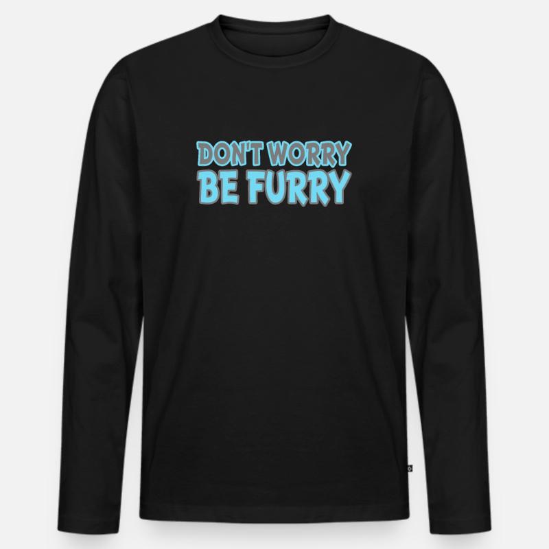 Furry - Männer Premium Bio Langarmshirt - Schwarz