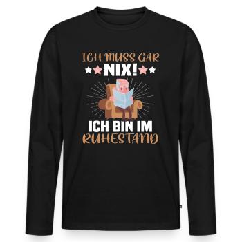 Rentner Rentnerin Pensionär - Männer Premium Bio Langarmshirt - Schwarz - Vorne - Nico (187cm)