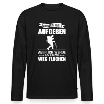 Wandern Bergsteiger - Männer Premium Bio Langarmshirt - Schwarz - Vorne - Nico (187cm)