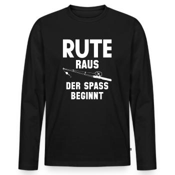 Angel Angelrute - Männer Premium Bio Langarmshirt - Schwarz - Vorne - Nico (187cm)