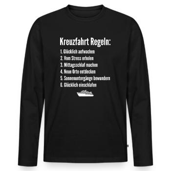 Kreuzfahrt Kreuzfahrtschiff Schiffsreisen - Männer Premium Bio Langarmshirt - Schwarz - Vorne - Nico (187cm)