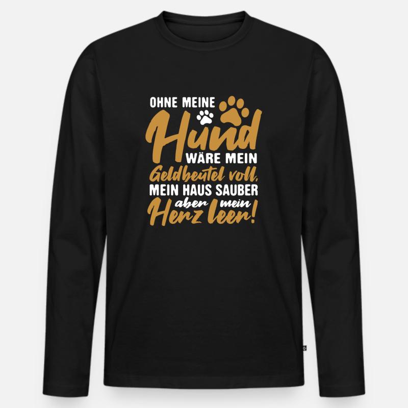 Hundehalter Hunde Hundebesitzer - Männer Premium Bio Langarmshirt - Schwarz