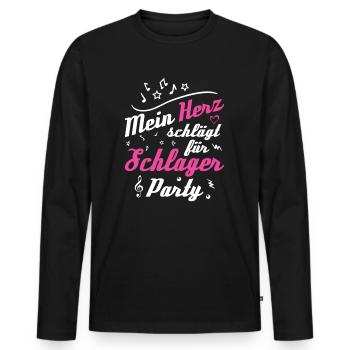 Schlager Schlagermusik - Männer Premium Bio Langarmshirt - Schwarz - Vorne - Nico (187cm)