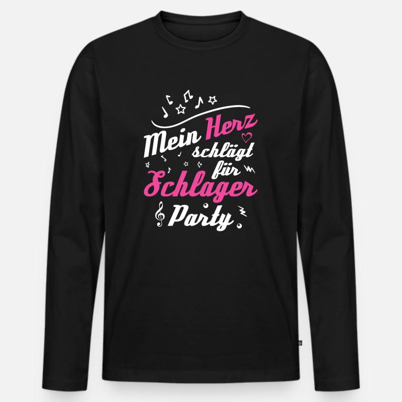 Schlager Schlagermusik - Männer Premium Bio Langarmshirt - Schwarz