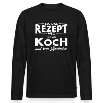 Koch Kochen Chefkoch - Männer Premium Bio Langarmshirt - Schwarz - Vorne - Nico (187cm)