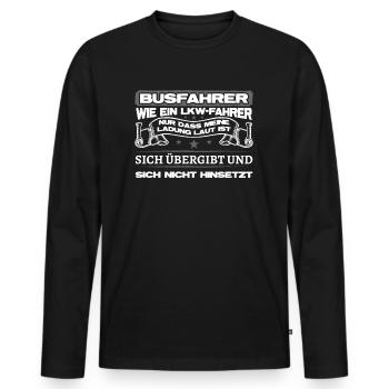 Busfahrer Bus Busfahren - Männer Premium Bio Langarmshirt - Schwarz - Vorne - Nico (187cm)