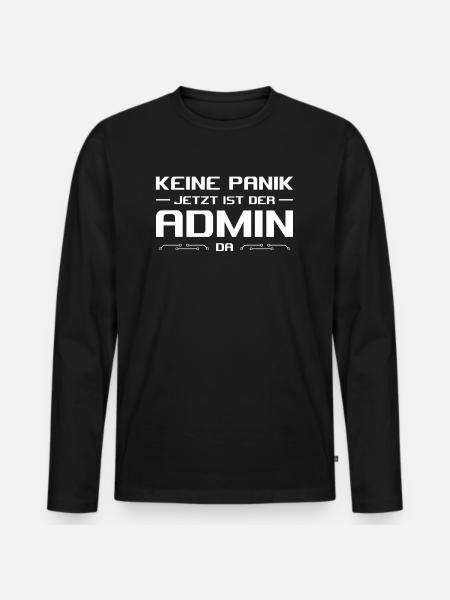Admin Informatiker - Männer Premium Bio Langarmshirt - Schwarz