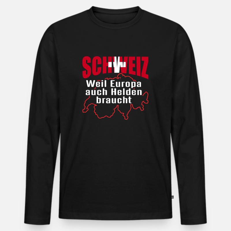 Schweizer Schweizerdeutsch Schweiz - Männer Premium Bio Langarmshirt - Schwarz
