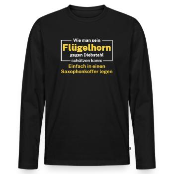 Flügelhornist Flügelhorn - Männer Premium Bio Langarmshirt - Schwarz - Vorne - Nico (187cm)
