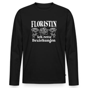 Blumen Floristin Florist - Männer Premium Bio Langarmshirt - Schwarz - Vorne - Nico (187cm)