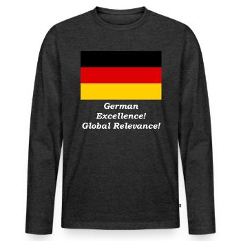 L’excellence allemande ! - Pertinence globale! - T-shirt manches longues Premium bio Homme - anthracite chiné - Devant - Nico (187cm)