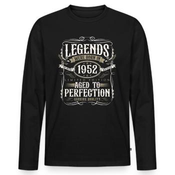 Né en 1952 Legends Cadeau d’anniversaire - T-shirt manches longues Premium bio Homme - noir - Devant - Nico (187cm)