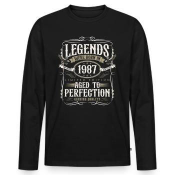 Né en 1987 Legends Cadeau d’anniversaire - T-shirt manches longues Premium bio Homme - noir - Devant - Nico (187cm)