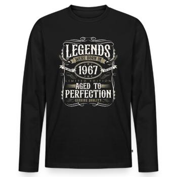 Né en 1967 Legends Cadeau d’anniversaire - T-shirt manches longues Premium bio Homme - noir - Devant - Nico (187cm)