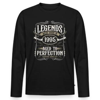 Né en 1995 Legends Cadeau d’anniversaire - T-shirt manches longues Premium bio Homme - noir - Devant - Nico (187cm)