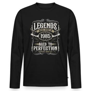 Né en 1985 Legends Cadeau d’anniversaire - T-shirt manches longues Premium bio Homme - noir - Devant - Nico (187cm)