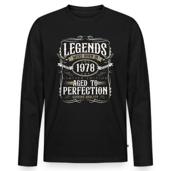 Né en 1978 Legends Cadeau d’anniversaire - T-shirt manches longues Premium bio Homme - noir - Devant - Nico (187cm)