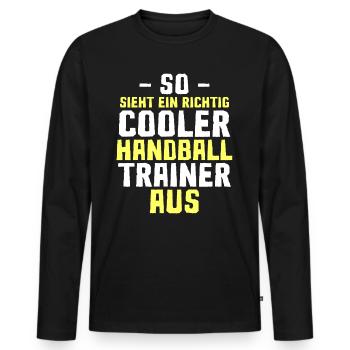 So looks a Cool Handball Trainer From Gift Team - T-shirt manches longues Premium bio Homme - noir - Devant - Nico (187cm)