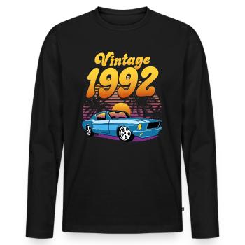 Retro Anniversary 1992 30 Years Anniversary - Men's Premium Organic Long Sleeve Shirt - black - Front - Nico (187cm)