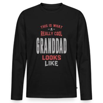 Really Cool Granddad - Men's Premium Organic Long Sleeve Shirt - black - Front - Nico (187cm)