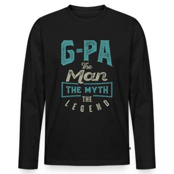 G-Pa Der Mann Der Mythos - Männer Premium Bio Langarmshirt - Schwarz - Vorne - Nico (187cm)
