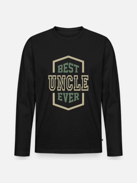 Bester Onkel - Männer Premium Bio Langarmshirt - Schwarz