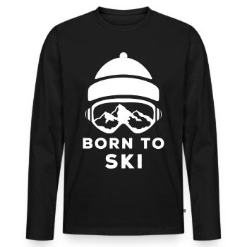 Skifahrer - Männer Premium Bio Langarmshirt - Schwarz - Vorne - Nico (187cm)