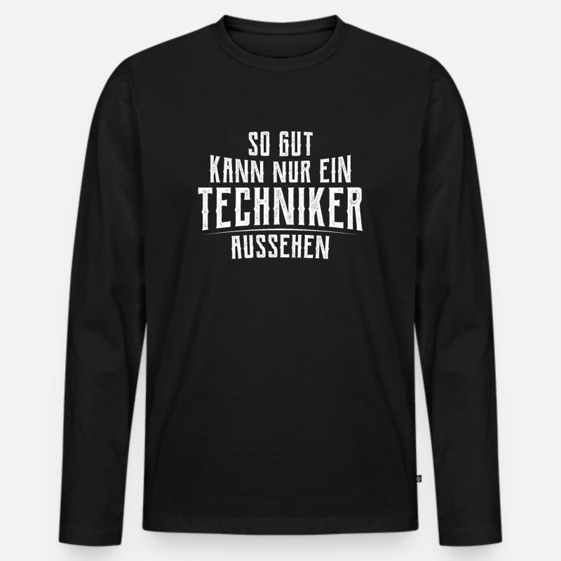 So gut kann ein Techniker aussehen - Männer Premium Bio Langarmshirt - Schwarz