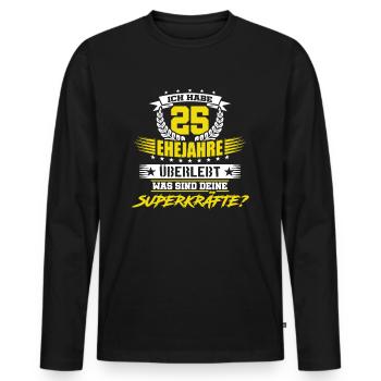 25 Ehejahre Ehe Ehejahre Verheiratet Heirat Eheman - Männer Premium Bio Langarmshirt - Schwarz - Vorne - Nico (187cm)