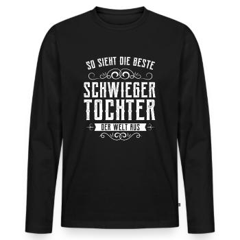 Beste Schwiegertochter der Welt - Männer Premium Bio Langarmshirt - Schwarz - Vorne - Nico (187cm)