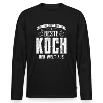 So sieht der Beste Koch der Welt aus - Männer Premium Bio Langarmshirt - Schwarz - Vorne - Nico (187cm)