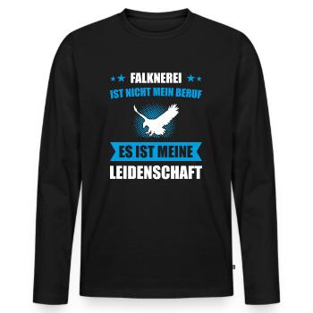 Falknerei nicht mein Beruf Leidensc - Männer Premium Bio Langarmshirt - Schwarz - Vorne - Nico (187cm)