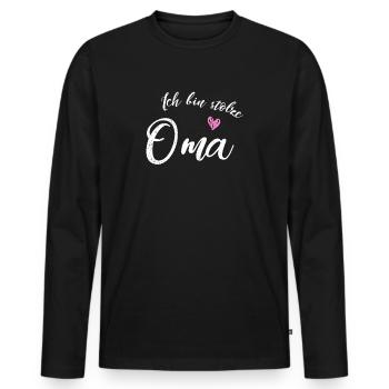 Stolze Oma 2021 Loading Baby Überraschung Herz - Männer Premium Bio Langarmshirt - Schwarz - Vorne - Nico (187cm)
