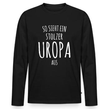 So sieht ein stolzer Uropa aus Stiefvater - Männer Premium Bio Langarmshirt - Schwarz - Vorne - Nico (187cm)