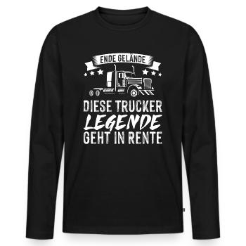 Trucker Legende geht Rente LKW Fahrer Ruhestand - Männer Premium Bio Langarmshirt - Schwarz - Vorne - Nico (187cm)