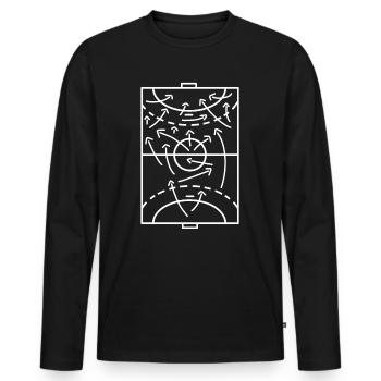 Funny Handball Tactics Playing Field Coach - Men's Premium Organic Long Sleeve Shirt - black - Front - Nico (187cm)