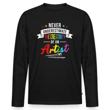 Artist Painter Draughtsman Art - Men's Premium Organic Long Sleeve Shirt - black - Front - Nico (187cm)