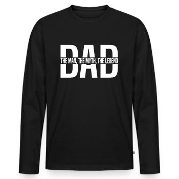 DAD THE MAN THE MYTH THE LEGEND, Dad Father - Men's Premium Organic Long Sleeve Shirt - black - Front - Nico (187cm)