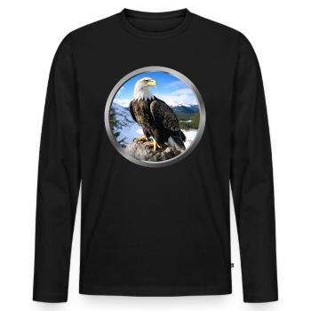 Eagle Animal - 1 - Men's Premium Organic Long Sleeve Shirt - black - Front - Nico (187cm)