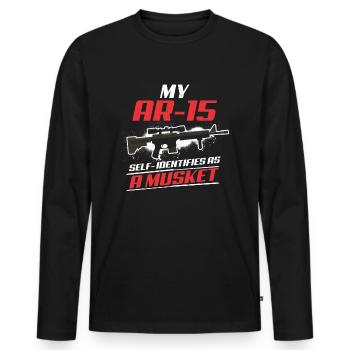 AR-15 cadeau arme tireur sniper fusil fusil arme pistolet - T-shirt manches longues Premium bio Homme - noir - Devant - Nico (187cm)