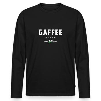 Coffee is ready - Saxony language - Saxon - Men's Premium Organic Long Sleeve Shirt - black - Front - Nico (187cm)