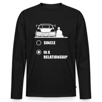 Car love single in relationship - Men's Premium Organic Long Sleeve Shirt - black - Front - Nico (187cm)