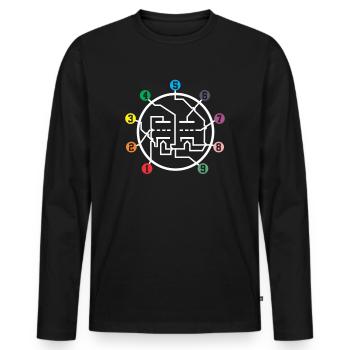 Analoges Vakuumröhren-Pin-Layout Verstärker Audio - Männer Premium Bio Langarmshirt - Schwarz - Vorne - Nico (187cm)