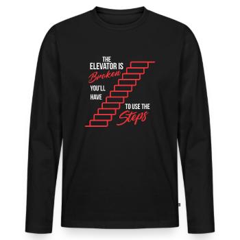 Anonyme Alkoholiker Der Aufzug ist kaputt Genesung - Männer Premium Bio Langarmshirt - Schwarz - Vorne - Nico (187cm)