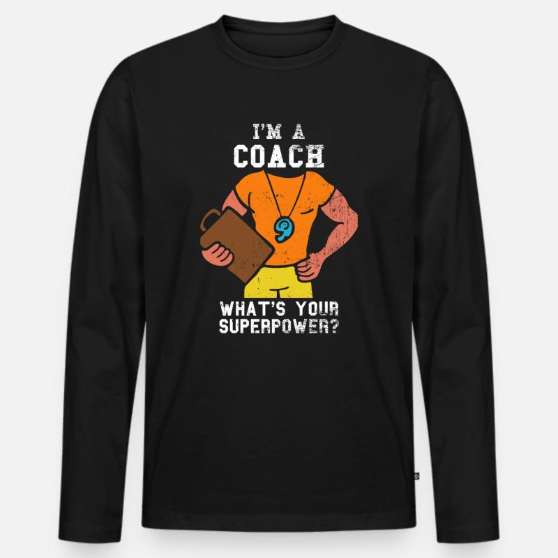 Coach Trainer - Männer Premium Bio Langarmshirt - Schwarz