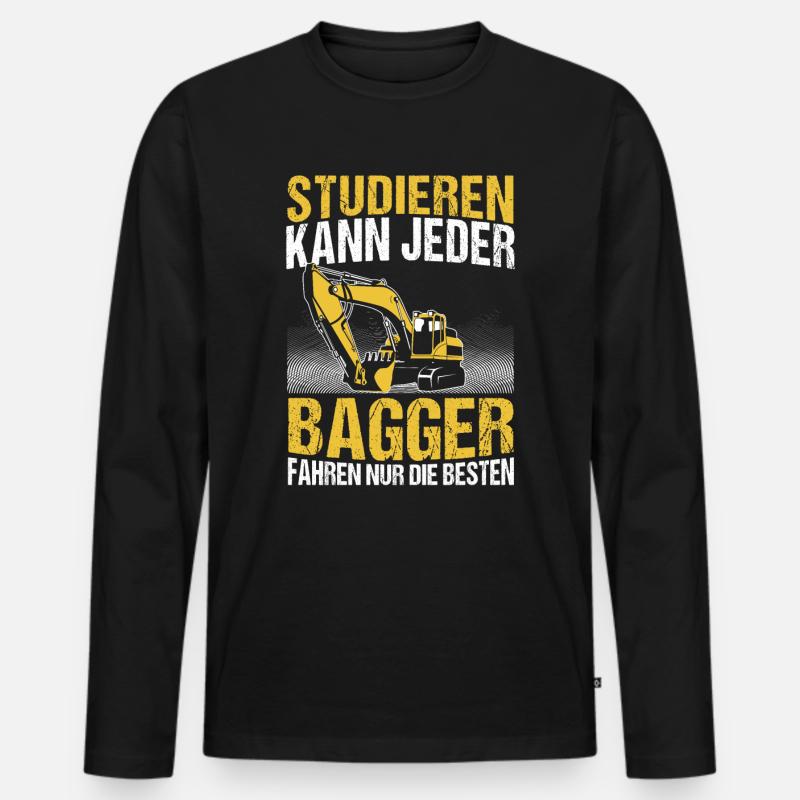 Baggerfahrer Baggerführer Bagger Geschenk Männer Premium Bio Langarmshirt