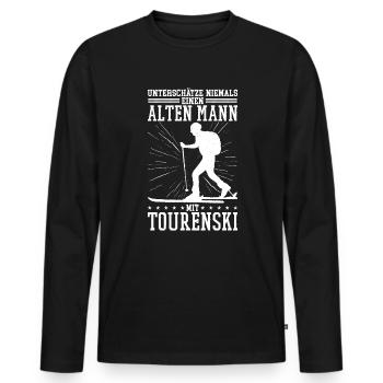Skitouren - Skitour Tourenski - Männer Premium Bio Langarmshirt - Schwarz - Vorne - Nico (187cm)